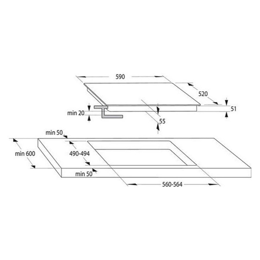 Induktionskochfeld Hisense I6337C 60 cm (3 Herde)