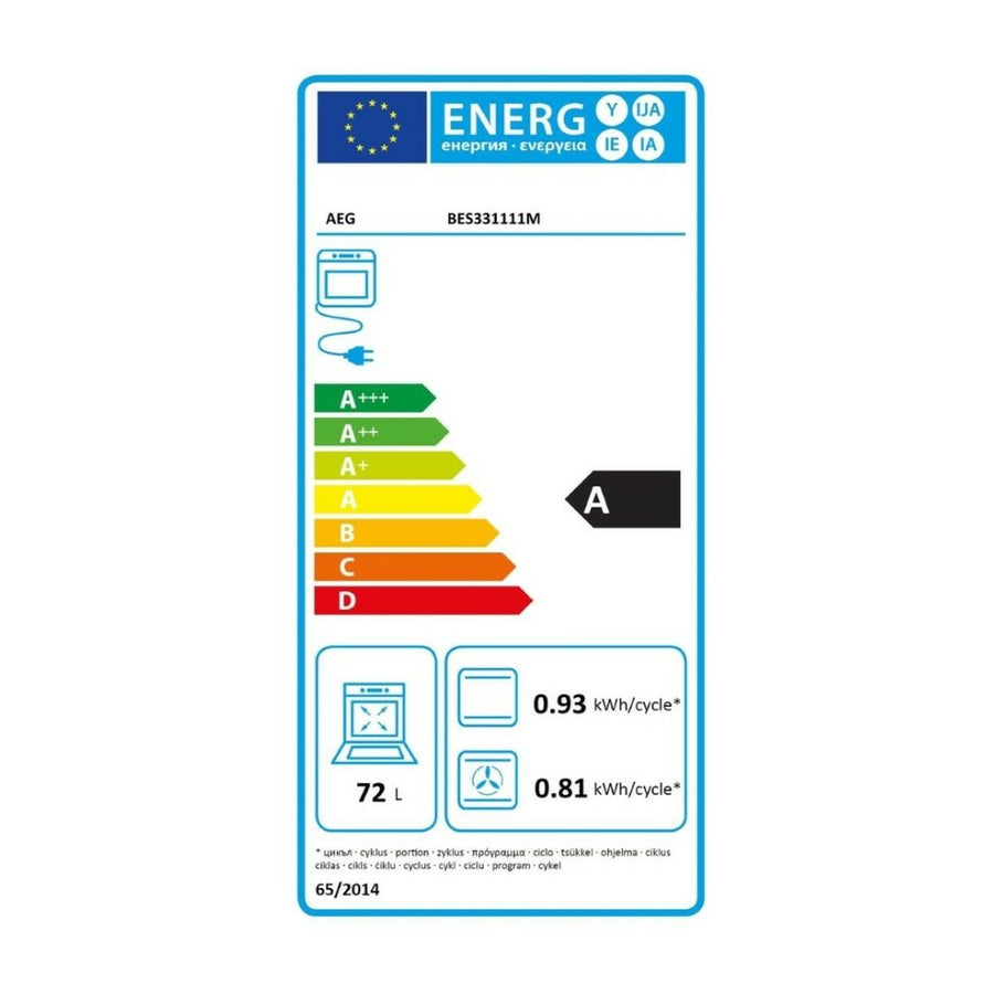 Multifunktionsherd Aeg BES331111M 72 L LCD 2780W 72 L