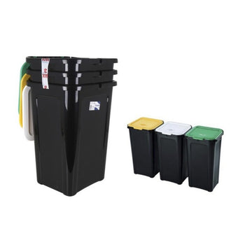 Recycling Papierkorb Tontarelli 44 L Schwarz (38,5 x 34,5 x 54,5 cm) (3 uds)