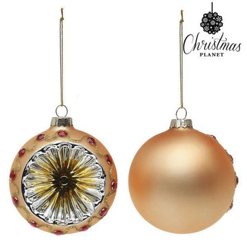 Weihnachtsbaumkugeln 8 cm (2 uds) Kristall Golden