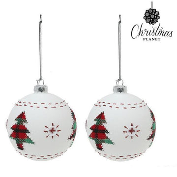 Weihnachtsbaumkugeln 8 cm (2 uds) Kristall Weiß