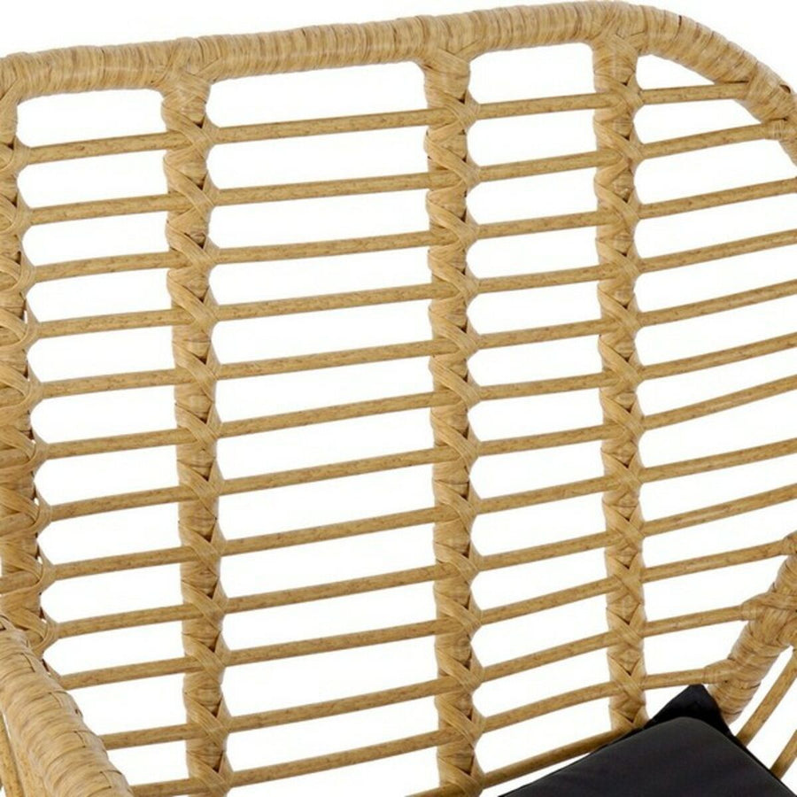 Tisch-Set mit 2 Stühlen DKD Home Decor Metall Rattan (3 pcs)