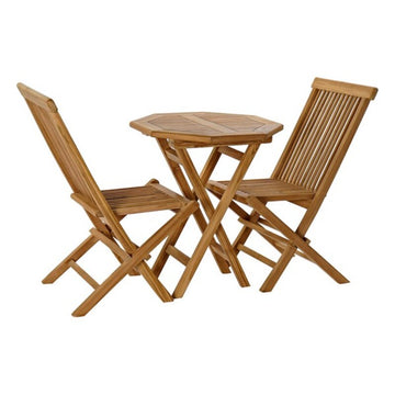 Tisch-Set mit 2 Stühlen DKD Home Decor Garten Teakholz (3 pcs)