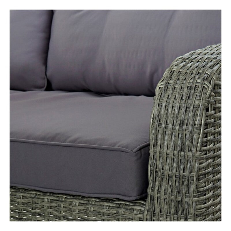 Wohnzimmer Sitzgruppe mit Tisch DKD Home Decor MB-166669 Außenbereich Kristall Polyester Synthetischer Rattan Stahl (267 x 204 x