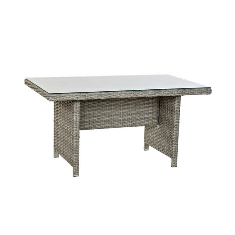 Wohnzimmer Sitzgruppe mit Tisch DKD Home Decor MB-166669 Außenbereich Kristall Polyester Synthetischer Rattan Stahl (267 x 204 x