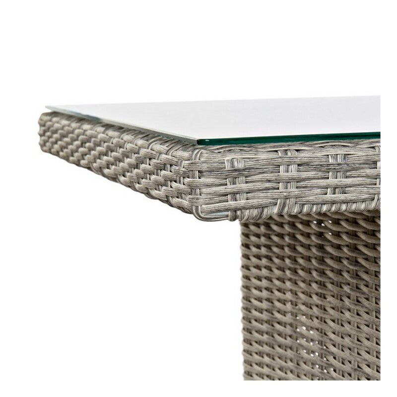 Wohnzimmer Sitzgruppe mit Tisch DKD Home Decor MB-166669 Außenbereich Kristall Polyester Synthetischer Rattan Stahl (267 x 204 x