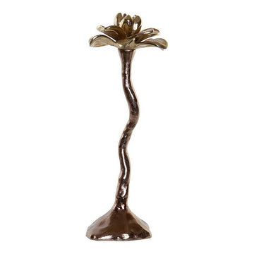 Kerzenschale DKD Home Decor Blume Aluminium (1 x 0.1 x 32 cm)