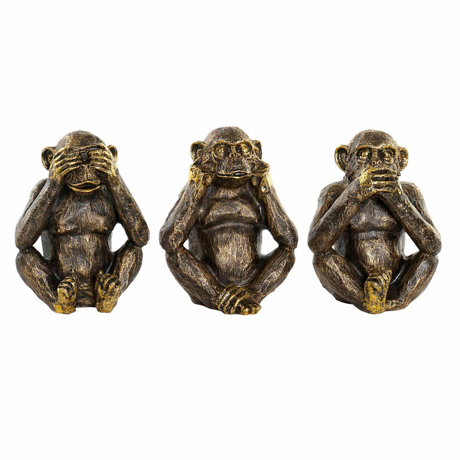 Deko-Figur DKD Home Decor Affe Harz Kolonial (3 pcs)