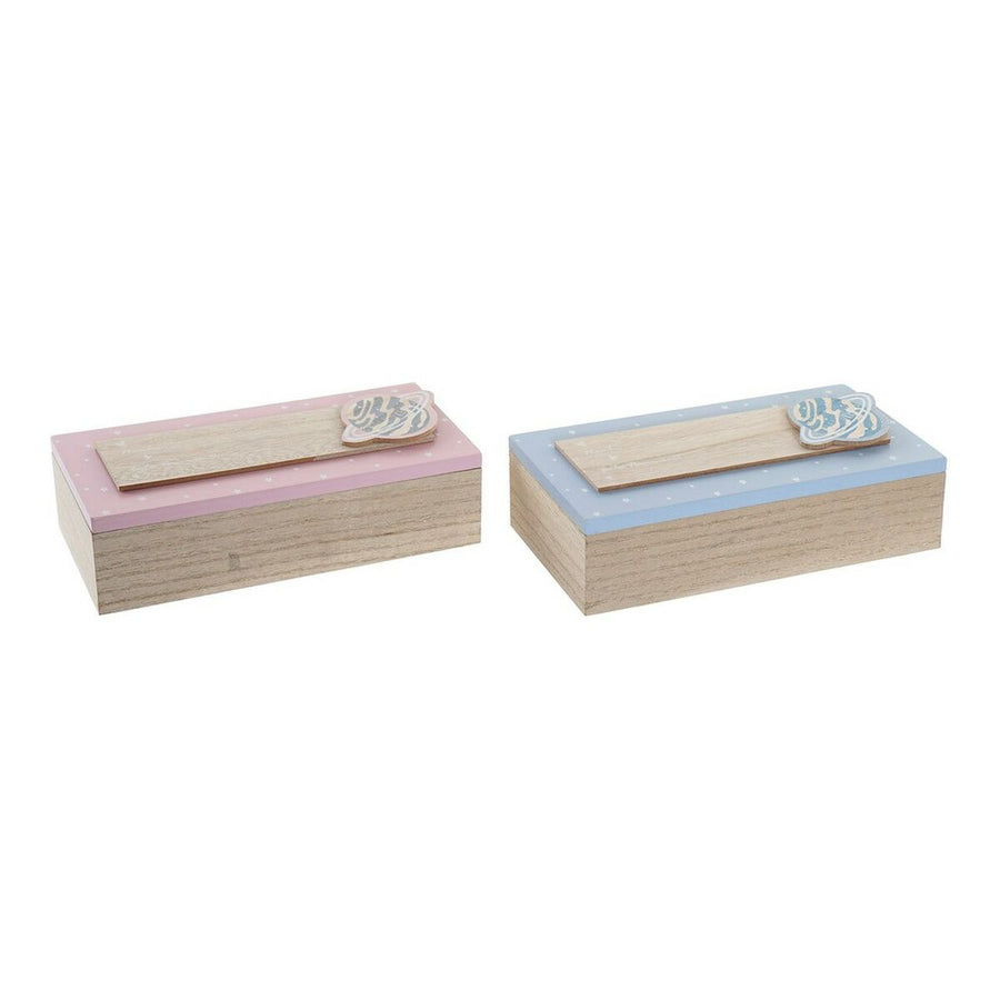 Dekorative Box DKD Home Decor Holz MDF (2 pcs) (22 x 6 x 9 cm)