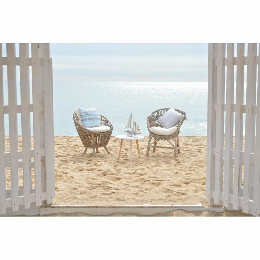 Sessel DKD Home Decor 8424001750092 natürlich Baumwolle Weiß Rattan (74 x 67 x 85 cm)