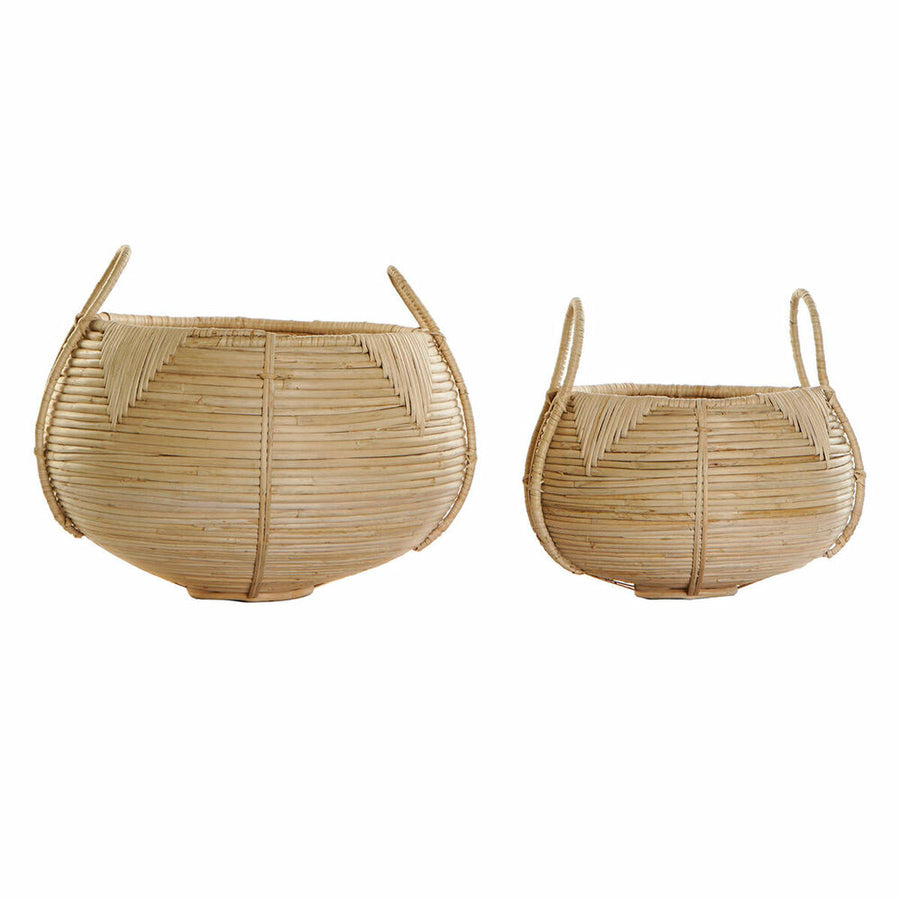 Korb-Set DKD Home Decor Rattan Bali (2 pcs) (25 x 25 x 22 cm) (35 x 35 x 37 cm)