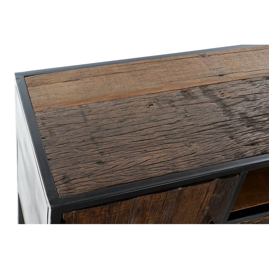 TV-Möbel DKD Home Decor Schwarz Metall Mango-Holz Dunkelbraun (135 x 42 x 61 cm)