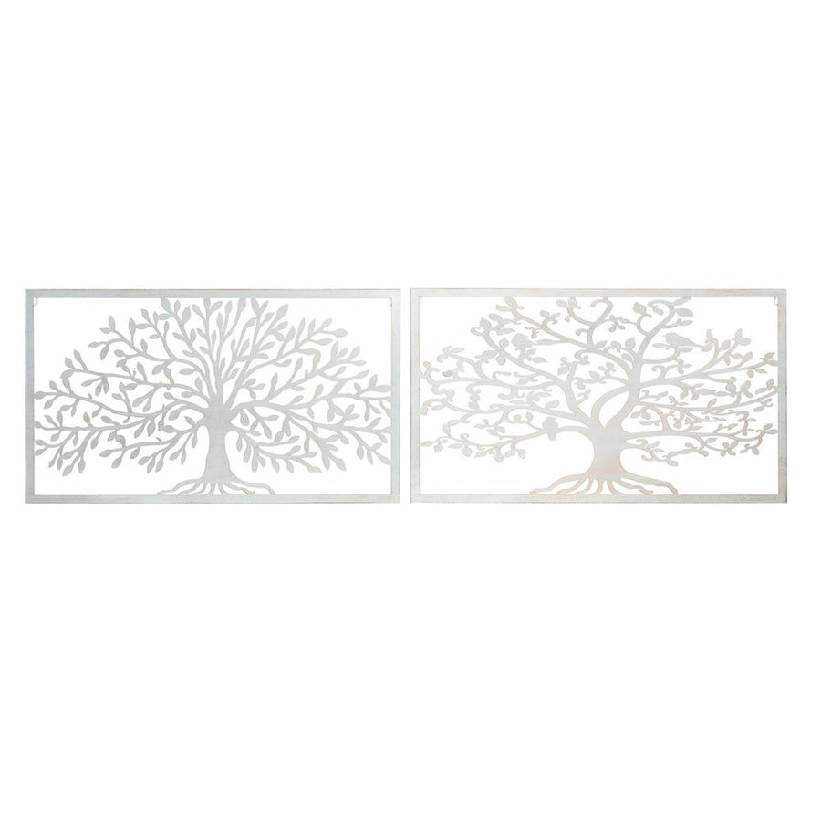 Wanddekoration DKD Home Decor Metall Baum (2 pcs) (84.5 x 1 x 49 cm)