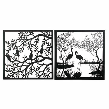 Wanddekoration DKD Home Decor Metall (2 pcs) (98 x 1 x 98 cm)