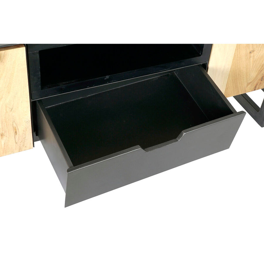 TV-Möbel DKD Home Decor Schwarz Metall Akazienholz (165 x 40 x 50 cm)