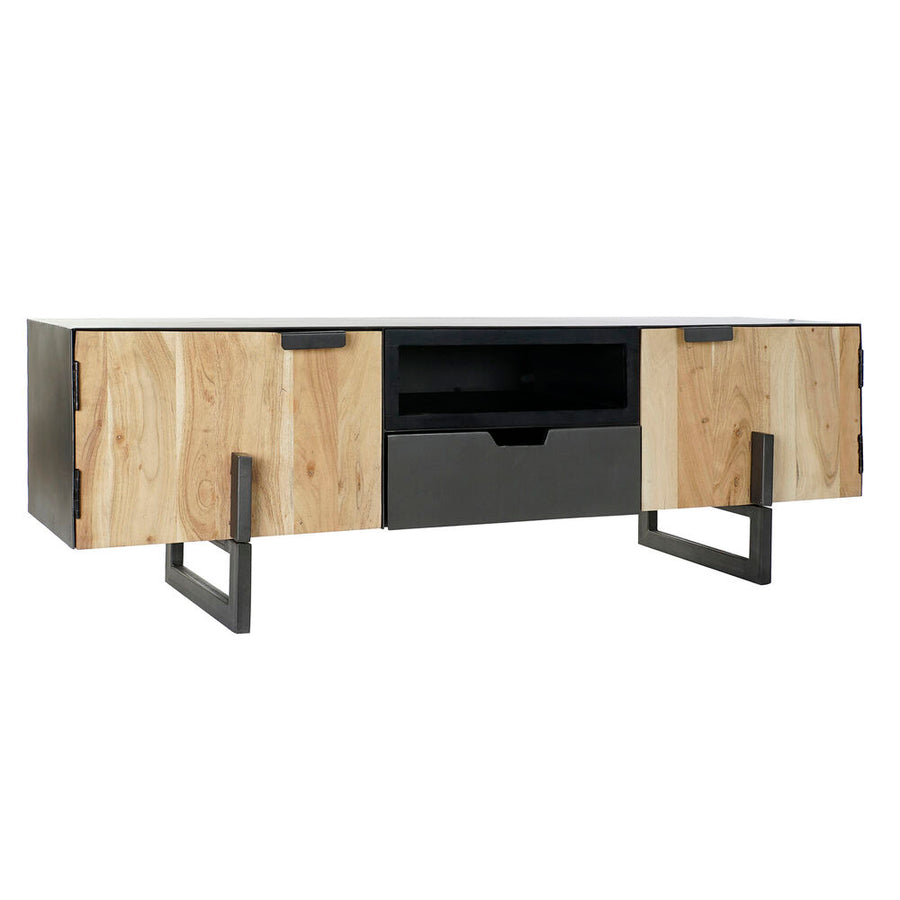 TV-Möbel DKD Home Decor Schwarz Metall Akazienholz (165 x 40 x 50 cm)