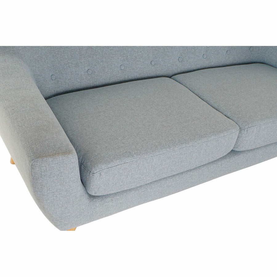 Dreisitzer-Sofa DKD Home Decor Polyester Kautschukholz Himmelsblau (172 x 80 x 81 cm)