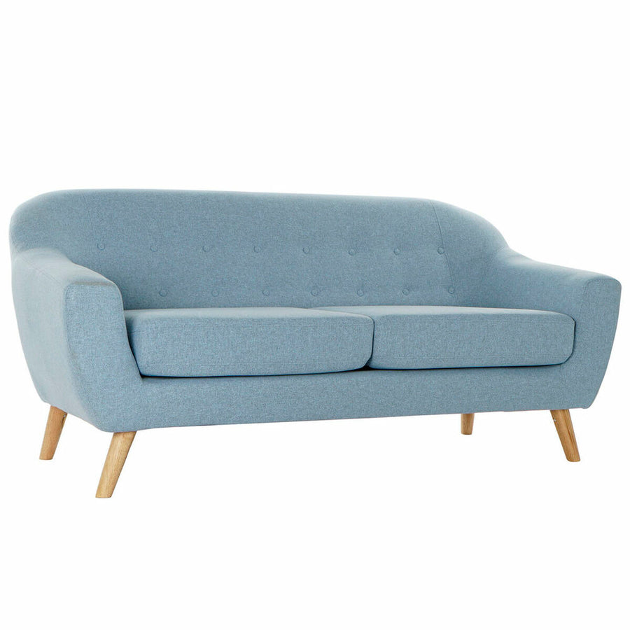 Dreisitzer-Sofa DKD Home Decor Polyester Kautschukholz Himmelsblau (172 x 80 x 81 cm)