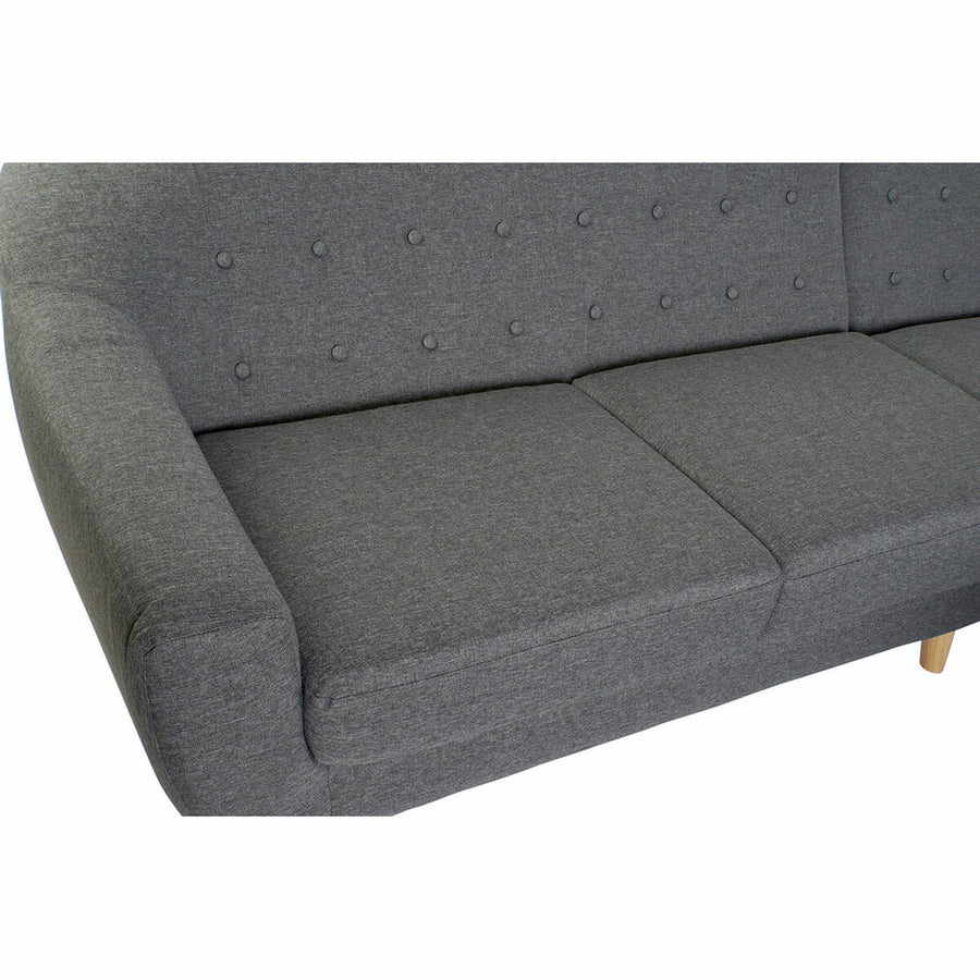 Dreisitzer-Sofa DKD Home Decor Grau Polyester Kautschukholz (230 x 144 x 84 cm)