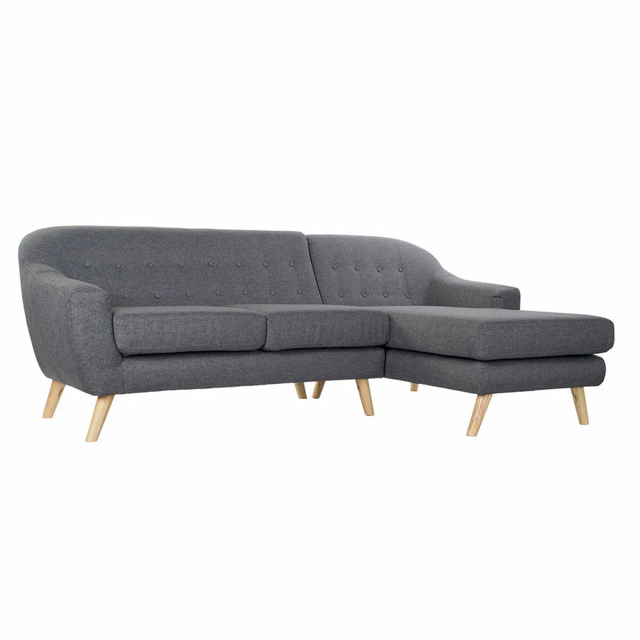 Dreisitzer-Sofa DKD Home Decor Grau Polyester Kautschukholz (230 x 144 x 84 cm)