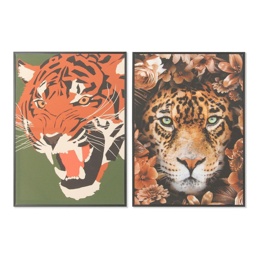 Bild DKD Home Decor S3013690 Leinwand Tiger Moderne (52 x 2,7 x 72 cm) (2 Stück)