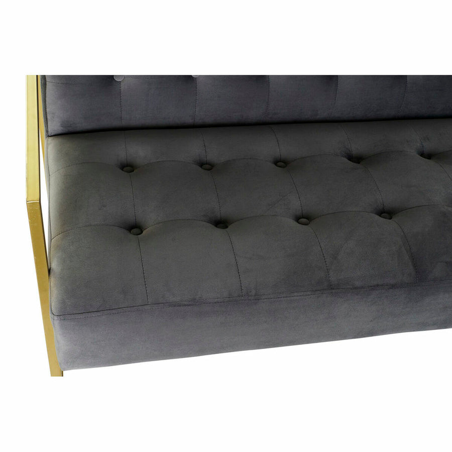 Sofa DKD Home Decor Grau Polyester Metall Golden Glam (128 x 70 x 76 cm)