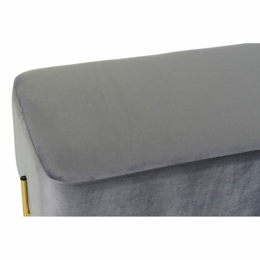 Barhocker DKD Home Decor   Grau Golden Metall Polyester Samt (91 x 46,5 x 42 cm)