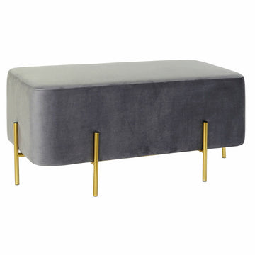 Barhocker DKD Home Decor   Grau Golden Metall Polyester Samt (91 x 46,5 x 42 cm)