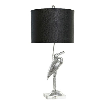 Tischlampe DKD Home Decor Schwarz Silber Polyester Acryl Harz 220 V 60 W (33 x 33 x 74 cm)