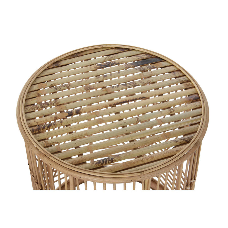 Beistelltisch DKD Home Decor Rattan (2 pcs) (43 x 43 x 52 cm) (62 x 62 x 52 cm)