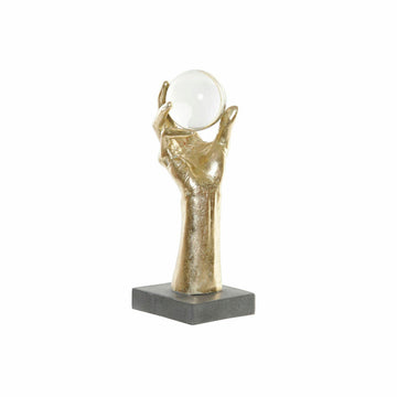 Deko-Figur DKD Home Decor Kristall Schwarz Gold Harz Hand (13,5 x 13,5 x 36 cm)