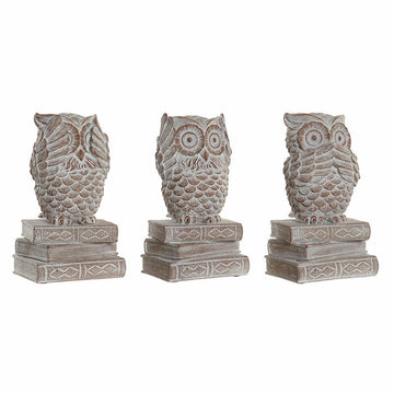 Deko-Figur DKD Home Decor Harz Eule (3 pcs) (11 x 11 x 20 cm)