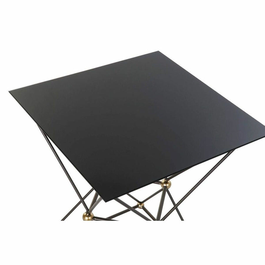 Beistelltisch DKD Home Decor Schwarz Metall Kristall Golden (45 x 45 x 55.5 cm)