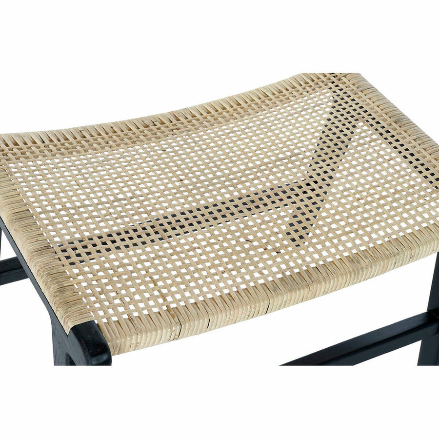 Barhocker DKD Home Decor 8424001823192 natürlich Teakholz Schwarz Rattan (65 x 47 x 40 cm)