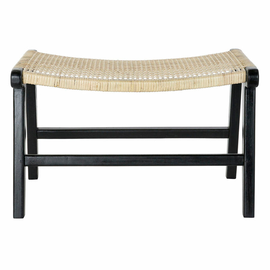 Barhocker DKD Home Decor 8424001823192 natürlich Teakholz Schwarz Rattan (65 x 47 x 40 cm)