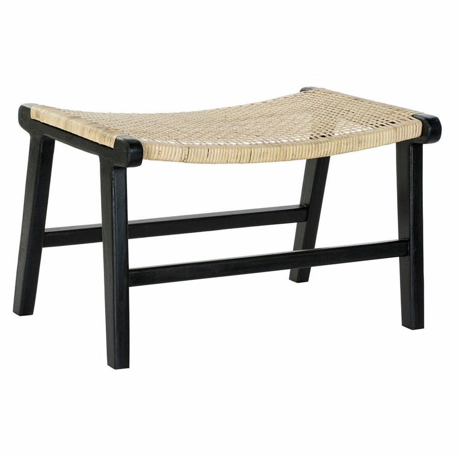 Barhocker DKD Home Decor 8424001823192 natürlich Teakholz Schwarz Rattan (65 x 47 x 40 cm)