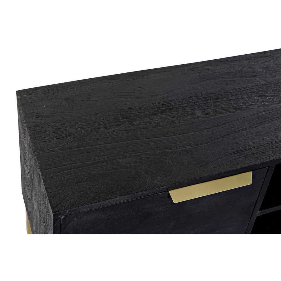 TV-Möbel DKD Home Decor Schwarz Metall Golden Mango-Holz (147 x 40 x 51 cm)