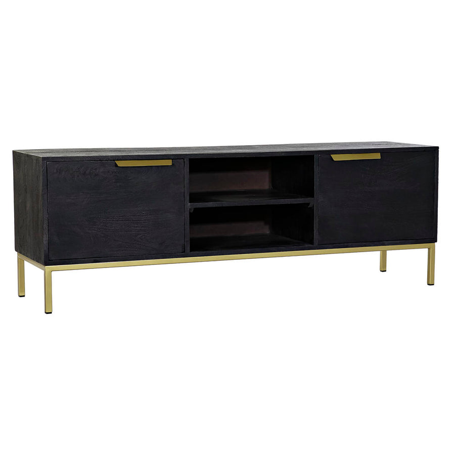 TV-Möbel DKD Home Decor Schwarz Metall Golden Mango-Holz (147 x 40 x 51 cm)