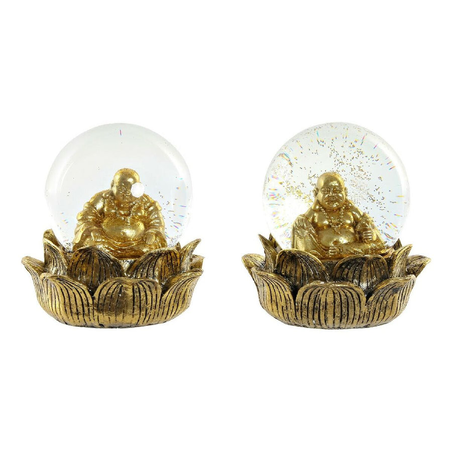 Deko-Figur DKD Home Decor Harz Kristall Buddha (2 pcs) (15 x 15 x 16 cm)