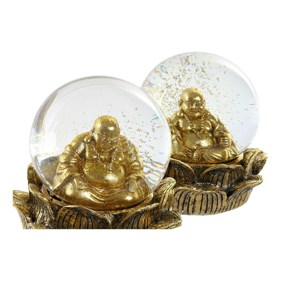 Deko-Figur DKD Home Decor Harz Kristall Buddha (2 pcs) (15 x 15 x 16 cm)