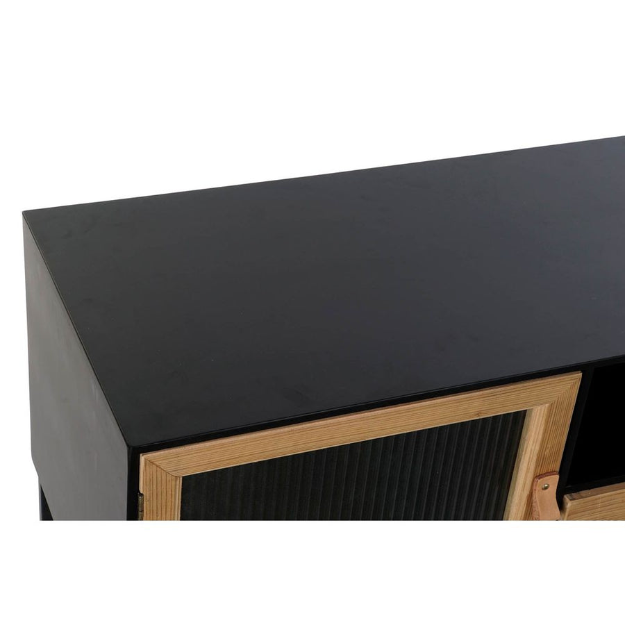 TV-Möbel DKD Home Decor Schwarz Holz Metall Kristall (140 x 40 x 50 cm)