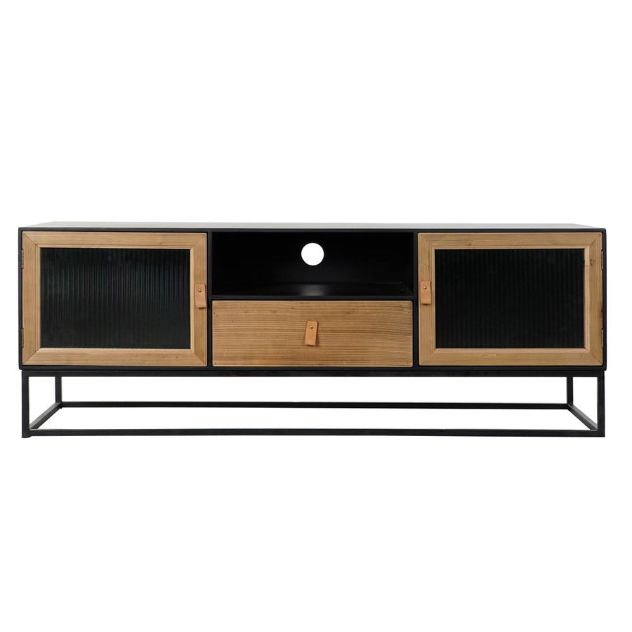 TV-Möbel DKD Home Decor Schwarz Holz Metall Kristall (140 x 40 x 50 cm)