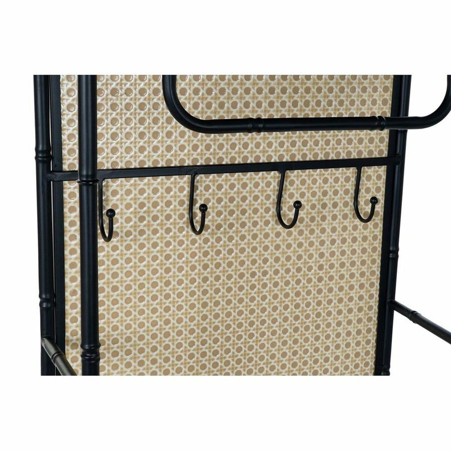 Garderobe DKD Home Decor Spiegel Schwarz Holz Metall Rattan (48 x 20.5 x 150 cm)