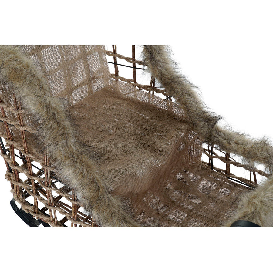 Schlitten DKD Home Decor Jute Metall Rattan (90 x 46 x 62 cm)