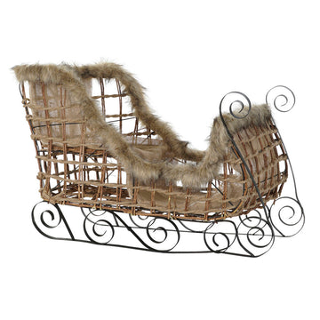 Schlitten DKD Home Decor Jute Metall Rattan (90 x 46 x 62 cm)