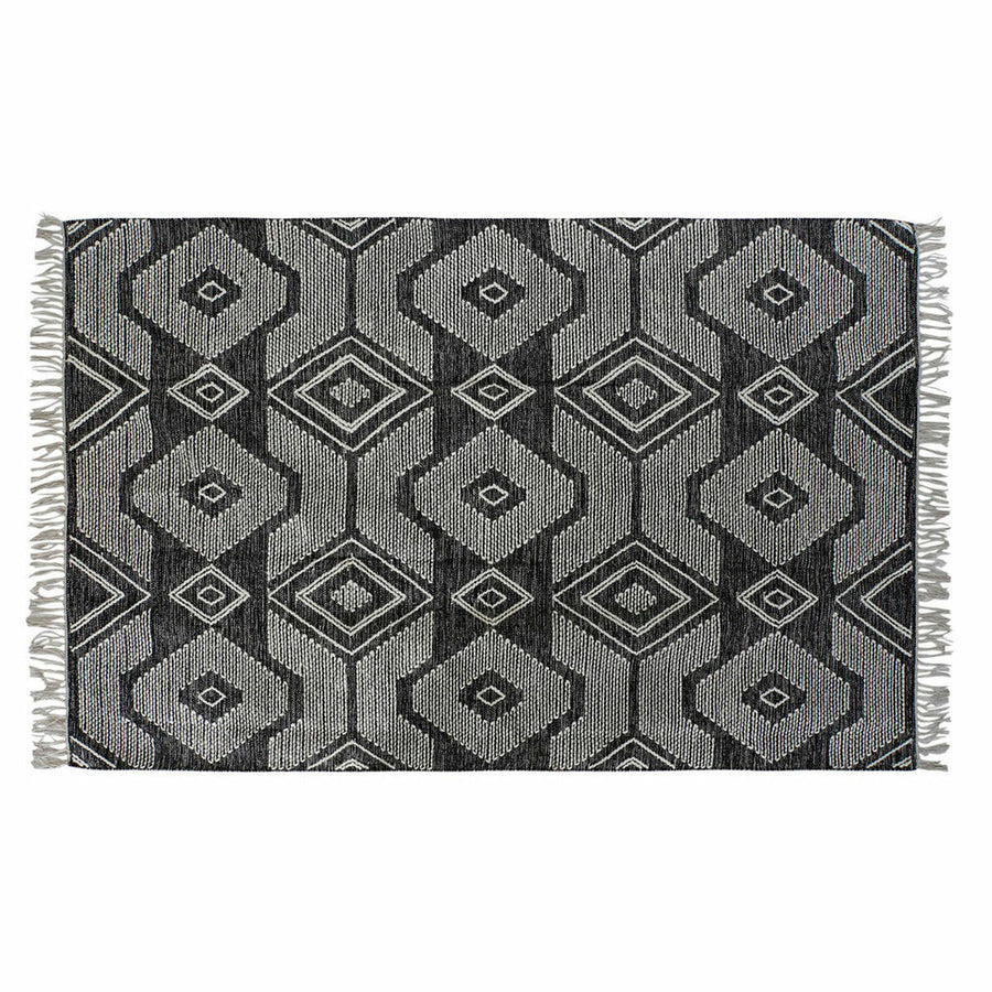 Teppich DKD Home Decor Weiß Schwarz Baumwolle (120 x 180 x 1 cm)