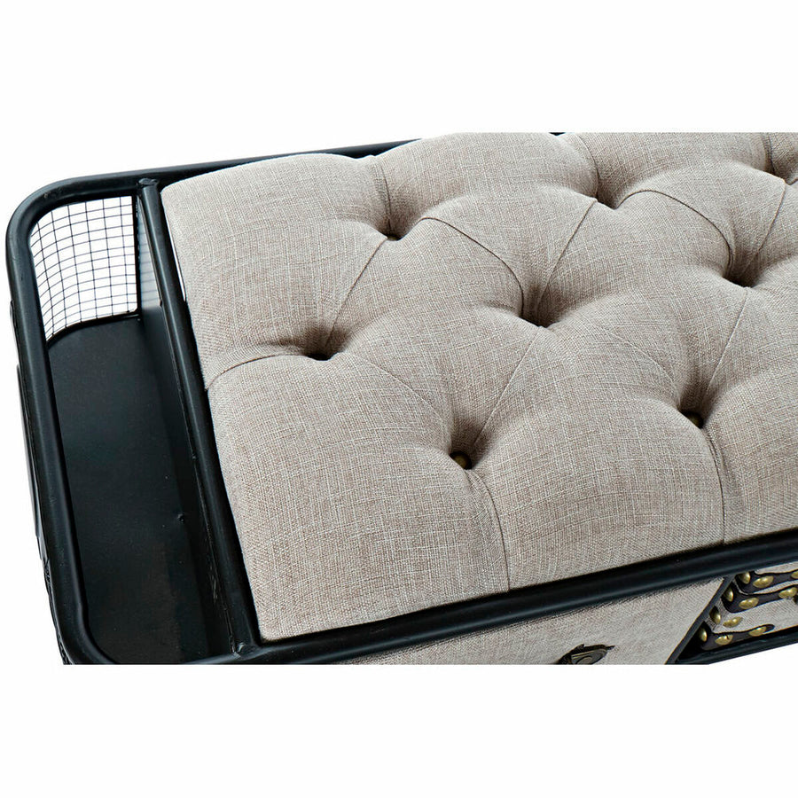 Barhocker DKD Home Decor   Schwarz Beige Metall PU (120 x 42 x 43 cm)