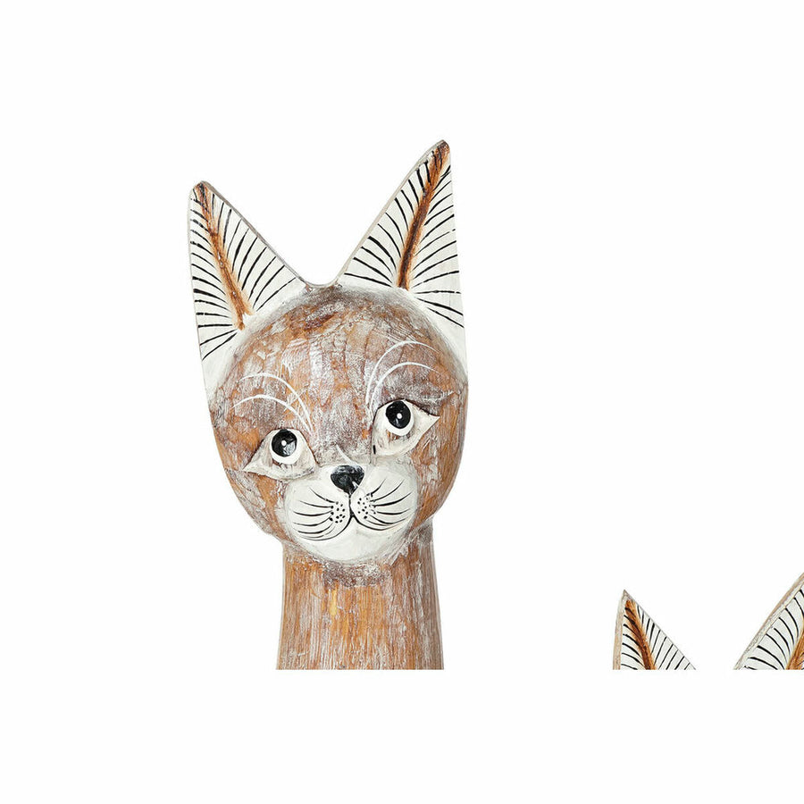 Deko-Figur DKD Home Decor 8424001848195 natürlich Katzen Albassia-Holz (17 x 7,5 x 100 cm) (17 x 7,5 x 99 cm) (78 cm)