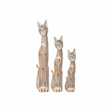 Deko-Figur DKD Home Decor 8424001848195 natürlich Katzen Albassia-Holz (17 x 7,5 x 100 cm) (17 x 7,5 x 99 cm) (78 cm)