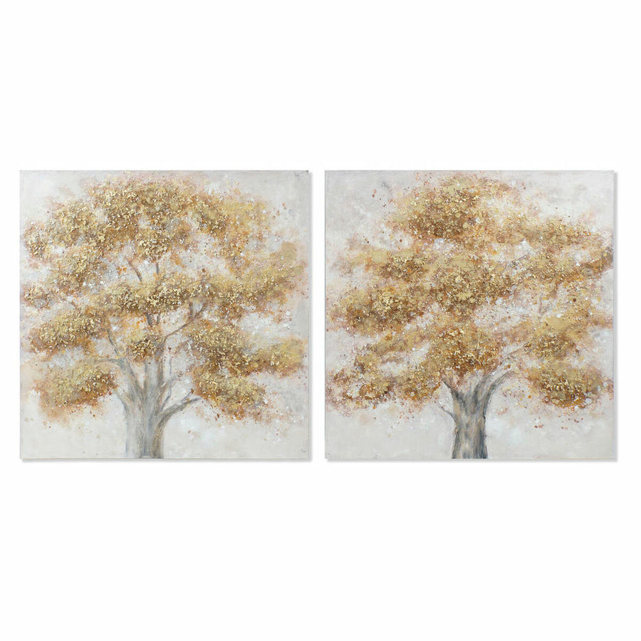 Bild DKD Home Decor S3017874 Leinwand Baum (100 x 3,8 x 100 cm) (2 Stück)